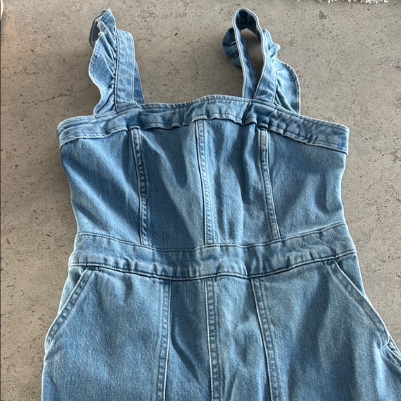 Madewell Denim Ruffle Jumper _size 00 - Picture 3 of 10